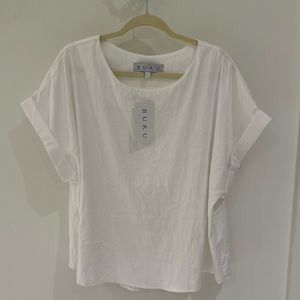 NWT size L shop Buru white Box Top shirt